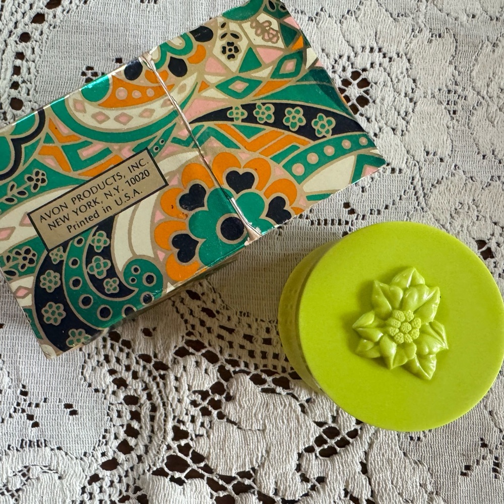 Avon Lemon Velvet and Lily of the Valley cream sachet jars
